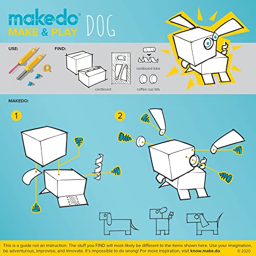 Makedo Explore | Safe Cardboard Construction Tool Kit for Kids, 50 Pieces