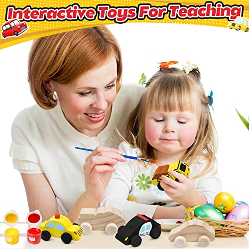 WANTKA 12 Pieces Unfinished Wooden Cars Wood DIY Car Toys Wood Crafts Painting Crafts Kit for Student Easy Woodworking Set Family Activities Arts and Crafts Kit for Kids - color: Style 02