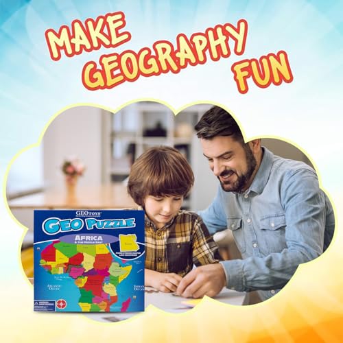 GeoPuzzle Africa & Middle East Jigsaw Puzzles, 65 Pc Puzzle for Kids - color: 1 Set-africa & Middle East