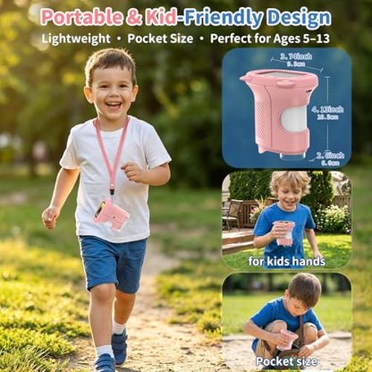 Kids Handheld Digital Microscope 1000X: Science Gift Kit STEM Toy Ages 5-13 - color: Pink