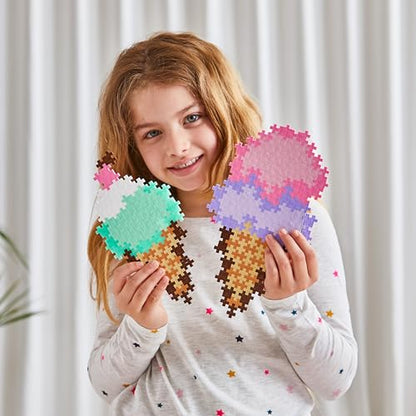 PLUS PLUS Puzzle By Number, Ice Cream Cones - 250 Piece Mini Waffle Blocks - style: Ice Cream Cones