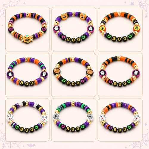 Halloween Bracelet Making Kit with Disc Beads and Gold Tone Spacers - color: style 01