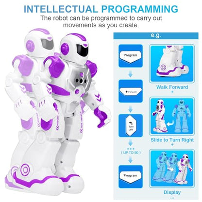 KingsDragon Robots Toy for Kids, RC Robot Gesture Sensing Smart Toy - color: Purple