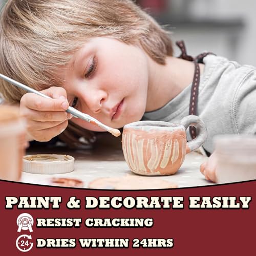 Aujazyble Air Dry Clay - 3.3lbs Terracotta Natural Pottery Clay for Kids - color: Terracotta