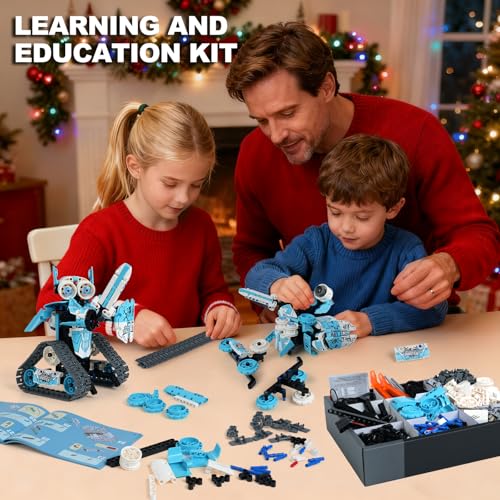 Robot Building Kit, Educational STEM Toys & Birthday Gifts for 6 7 8 9 10 11 12+ Year Old Boys Kids, 3 in 1 DIY Science RC Robotics Sets with APP and Remote Control Projects