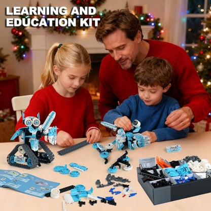 Robot Building Kit, Educational STEM Toys & Birthday Gifts for 6 7 8 9 10 11 12+ Year Old Boys Kids, 3 in 1 DIY Science RC Robotics Sets with APP and Remote Control Projects