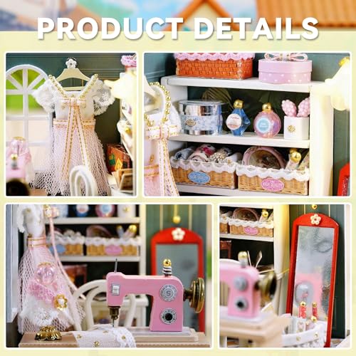 Flever Dollhouse Miniature DIY House Kit Creative Room with Furniture for Romantic Valentine's Gift (Beatific Atelier) - color: Beatific Atelier