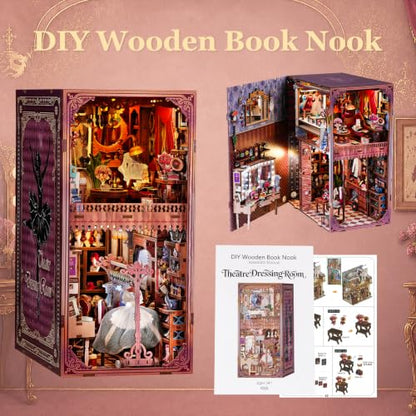 fifijoy DIY Book Nook Kit Theatre Dressing Room with White Light - color: Theatre Dressing Room