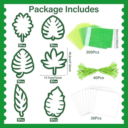 Qyeahkj 36 Set Palm Sunday Suncatchers Crafts for DIY Easter Palm Leaves Window Tissue Paper Crafts Kit Green Leaf Hanging Decor for Spring Home Activity Art Project Party Favor Gift - style: Palm Leaves