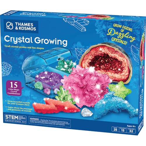 Thames & Kosmos Crystal Growing | STEM Experiment Kit | Grow Dozens of Dazzling, Colorful Crystals! | Learn about Crystallization & Conduct Classic Science Experiments | Make Crystal Geodes | Ages 10+ - style: Crystal Growing 2023