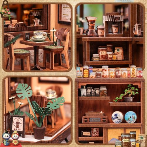 Fsolis Japanese Miniature House - DIY Book Nook Kit - color: Kissa Coffee