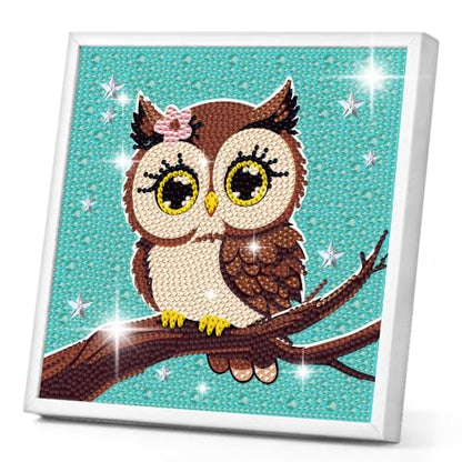 Yeadiffy Special Shaped Crystal Drills 5D Diamond Art Painting Kit with Ultra-Thin Wooden Frame - 7.6x7.6 Inch Sparkling Gem Art by Number for Beginners (1, owl, 7.6 * 7.6) - color: Owl