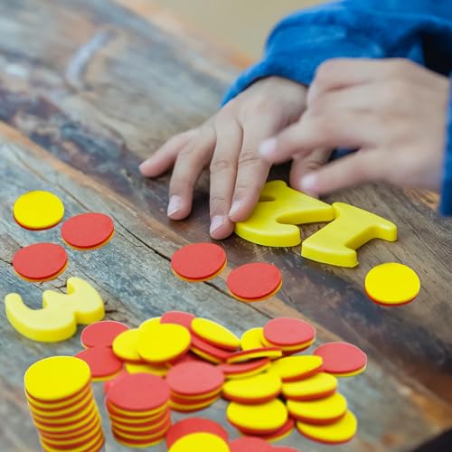 DNB 2-Color Foam Counters - 1 Inch Red-Yellow Double-Sided Math Counters, Early Learning Counting Chips, 1000 Pieces - style: 1000PCS