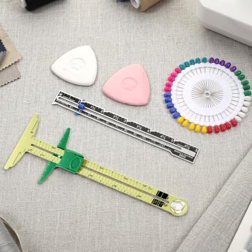 5 Pieces Sewing Gauge Measuring Tool Set, Sliding Gauge 5-in-1 Sewing Ruler