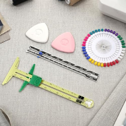 5 Pieces Sewing Gauge Measuring Tool Set, Sliding Gauge 5-in-1 Sewing Ruler