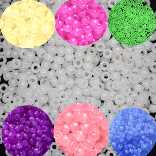 2500 Pcs Pony Beads Kit, 96 Colors UV Glow Alphabet Beads - color: Style A