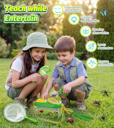 Bug Catcher for Kids, 22 PCS Bug Catching Kit with Bug Collector Toy Bugs - style: 22-Piece Set