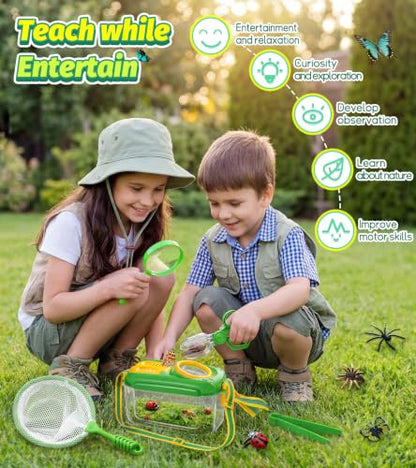 Bug Catcher for Kids, 22 PCS Bug Catching Kit with Bug Collector Toy Bugs - style: 22-Piece Set