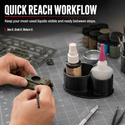 Glue Bottle Organizer Compatible with Bob Smith Industries - Upright Desk Storage | Spill-Reducing Adhesive Dock for Faster Workstation Access