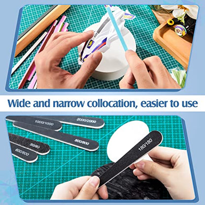 Honoson 70 Pcs Sanding Sticks Polishing Sticks Fine Sanding Twig Coded Abrasive Sand Twig for Plastic Model Assorted Metal and Wood Sand Tool Accessory for Craft(Low Grits Rating,Water Drop) - style: Water Drop