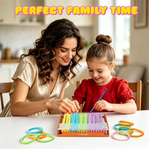 Cnbnd Aluminum Weaving Loom for Kids Adult, 7.5 Inch Weaving Loom Kit - color: Light orange
