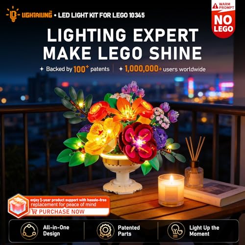 LIGHTAILING Light for Lego-10345 Flower Arrangement - Led Lighting Kit Compatible with Lego Building Blocks Model - NOT Included The Model Set - style: (Only Light) 10345 Flower Arrangement