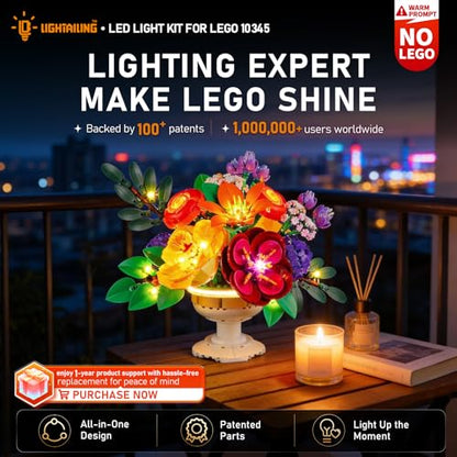 LIGHTAILING Light for Lego-10345 Flower Arrangement - Led Lighting Kit Compatible with Lego Building Blocks Model - NOT Included The Model Set - style: (Only Light) 10345 Flower Arrangement