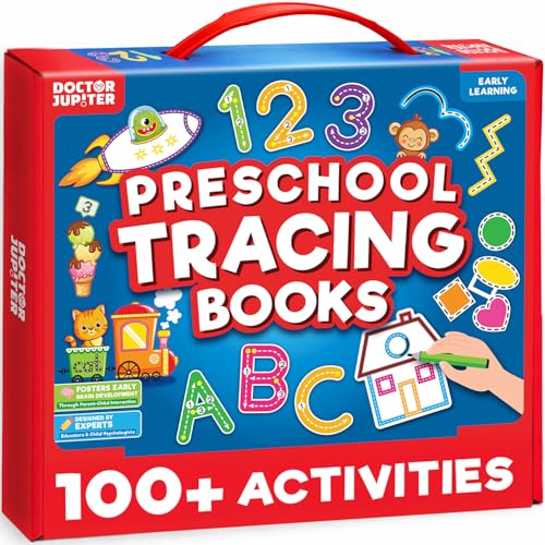 Doctor Jupiter Preschool Tracing Books for Toddlers, 3+ Year Old Kids — Learning Activity Books, Educational Toys, 100+ Wipe Clean Preschool & Kindergarten Activities - style: Preschool Tracing: 3+