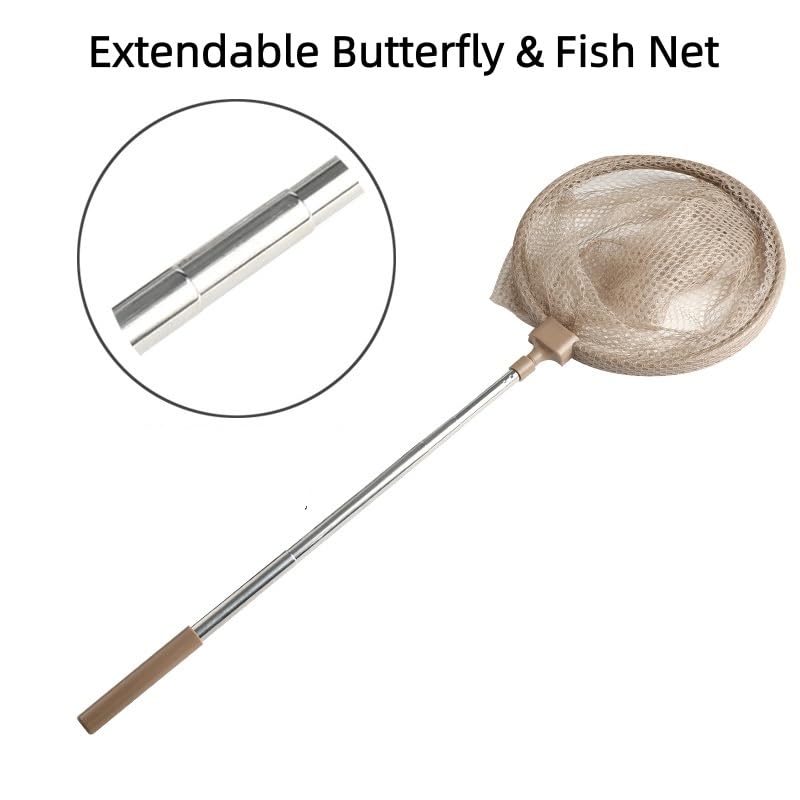 Leking Bug Catcher Kit for Kids 5 Pcs, Kids Outdoor Explorer Kit with Butterfly Net, Insect Observation Cage, Tweezers and Magnifying Glass, STEM Learning Bug Catching Set for Toddler Age 3-12