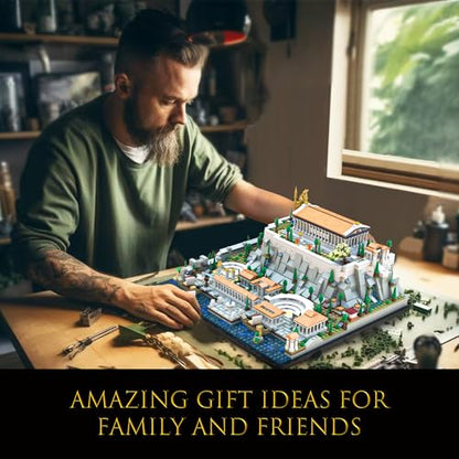 SpblastB Architecture Acropolis of Athens Building Blocks Set, 1988 Pieces Landmark Collection City Building Kit, Display Model Kit and Home Decor Gift Idea for Adults, Architects