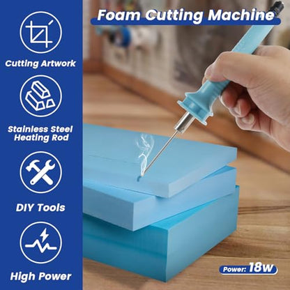 Electric Foam Cutter 18W 5CM Electric Hot Cutter Pen Sturdy Styrofoam Cutting Pen Heat Cutter Tool Foam Cutter Pen with Stand Hot Cutting Tool for Foam Cutting Arts Handcraft (18W 5CM)