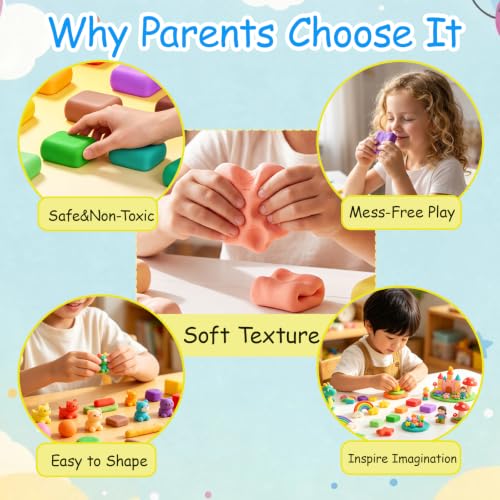 48 Colors Air Dry Clay Modeling Clay for Kids Age 3-12 with 56p Tools - color: 125 Pack