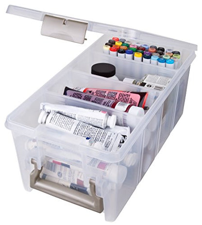 ArtBin Semi Satchel Craft Organizer with 3 Dividers, Clear - color: Gold