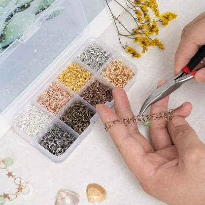 Amrules 2400 Pcs 6mm Open Jump Rings for Jewelry Making,Colorful - color: 8-Color