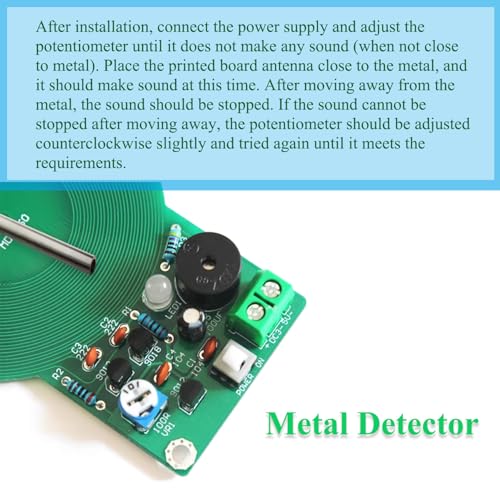 Metal Detector Soldering Practice Kit Soldering Projects Teaching Supplies DC 3V-5V DIY Electronic DIY Kits HUAGZIMO