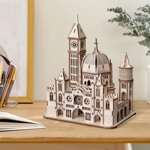 3D Wooden Puzzles for Adults, DIY Castle Model Building Kit