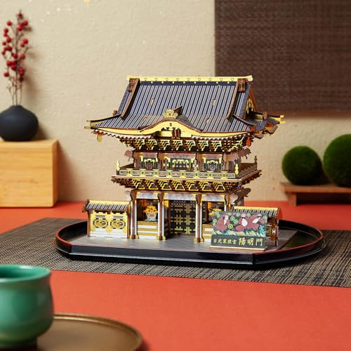 ki-gu-mi Nikko Toshogu Yomeimon Gate Color Edition – Wooden 3D Puzzle Model Kit – DIY Japanese Architecture Craft – No Tools Required – Display Piece & Gift Idea - style: Yomeimon