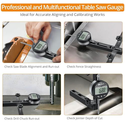 Neoteck 0-1" Digital Dial Indicator Table Saw Gauge Suitable for Table Saws - color: Black