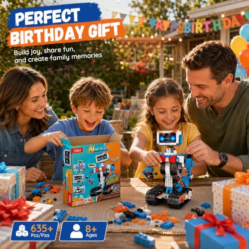 STEM Robot Building Kit for kids 8-12, App & Remote Control Robot Toys
