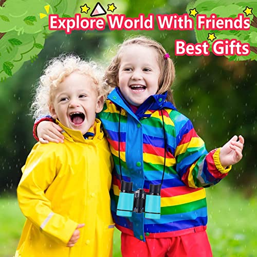 Kids Binoculars Ages 3-12 with Compass & Whistle - color: Blue