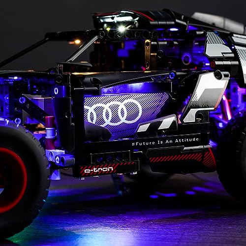 Upgraded Led Light Kit for Lego Technic Audi RS Q e-tron Building Set, Remote Control Compatible with Lego 42160 (Model Not Included) - style: RC Version Light Kit 42160