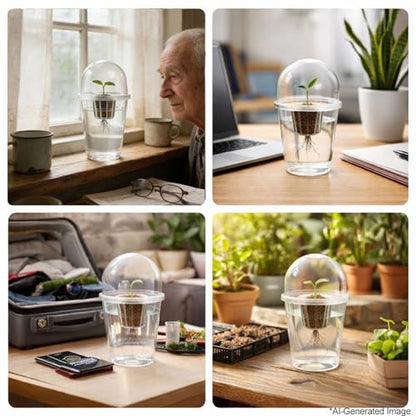 12 Pack 5in1 Seed Starter Cup Kit With Dome,Propagation Cups Self Watering