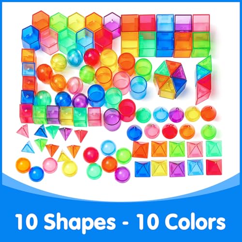 100 Pcs 3D Shapes for Teaching - Light Table Toys