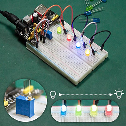 Smraza 298 Pieces Electronics Starter Kit with Breadboard for Arduino - color: Basic Starter Kit