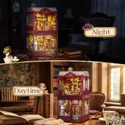 CUTEBEE Book Nook Kit 3D Wooden Puzzle DIY Miniature House for Adults