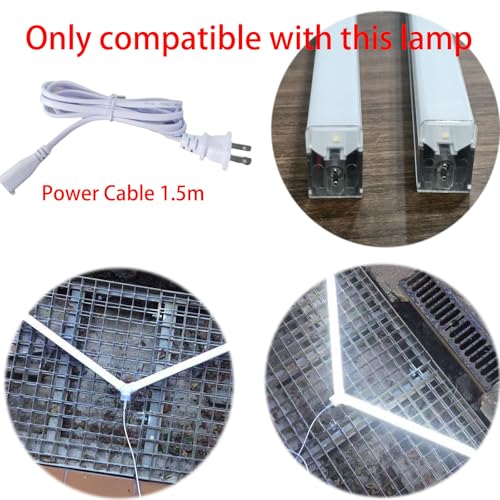 Hexagon LED Light Bars, Connectors & Power Cable Accessories – DIY Modular Honeycomb Garage Lighting System Parts for Ceiling, Gym, Workshop, Studio Replacement (Power Cable 1.5m/5ft) - size: Power Cable 1.5m/5ft
