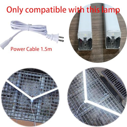 Hexagon LED Light Bars, Connectors & Power Cable Accessories – DIY Modular Honeycomb Garage Lighting System Parts for Ceiling, Gym, Workshop, Studio Replacement (Power Cable 1.5m/5ft) - size: Power Cable 1.5m/5ft