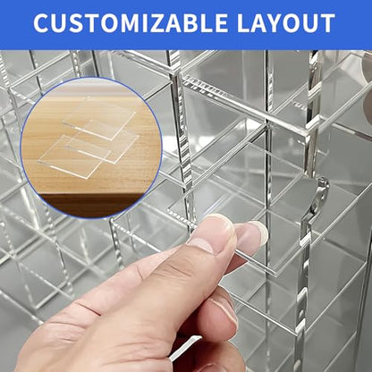 Adjustable Seashell Display Case Box Large Rock Fossil Arrowhead Case - size: Large Vertical 56-Room Display Case-New