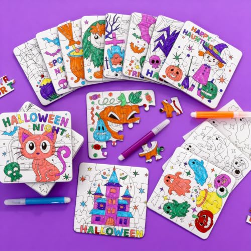 Halloween Crafts for Kids & Toddlers-DIY Art Activities Kit Puzzle Game Toy - color: Halloween Colorful