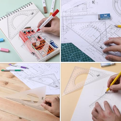 Mr. Pen- Triangle Ruler, 2 Pack, 22&15cm, 30/60 & 45/90 - size: Triangle Ruler 22&15 cm